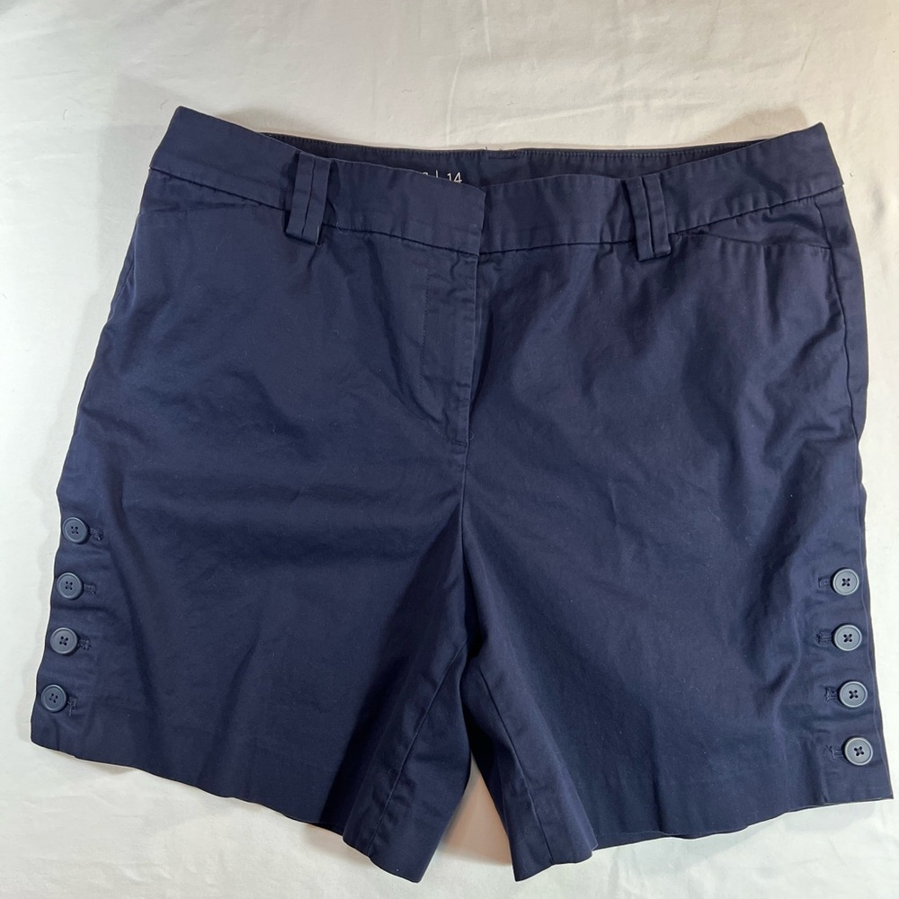 Talbots Navy Women's Shorts with Button Detail